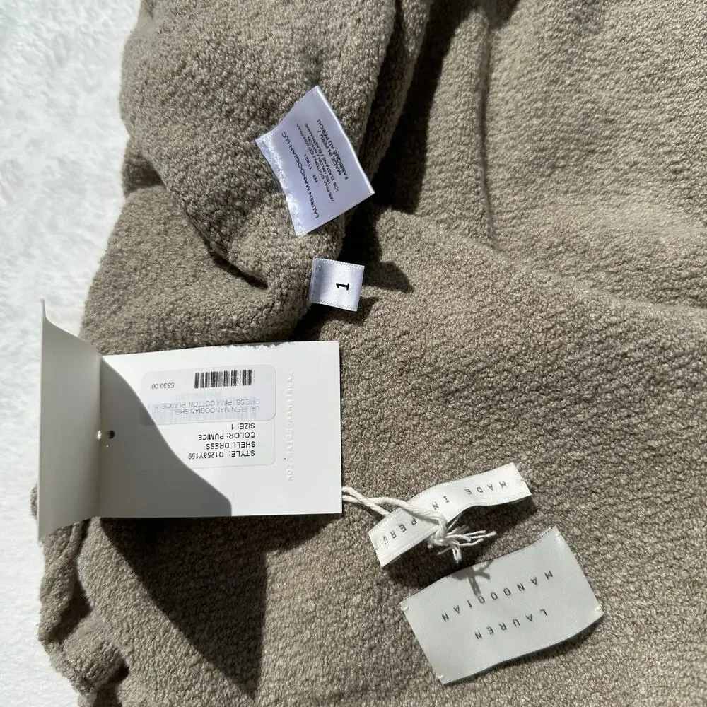 Lauren Manoogian Cotton Bouclé Shell Dress Size 1 Small Pumice Taupe NWT $530 - Picture 6 of 16